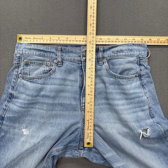 American Eagle Jeans Womens 6 Long Super High Rise Ultra Wide Leg Distressed Y2K - Picture 7 of 14